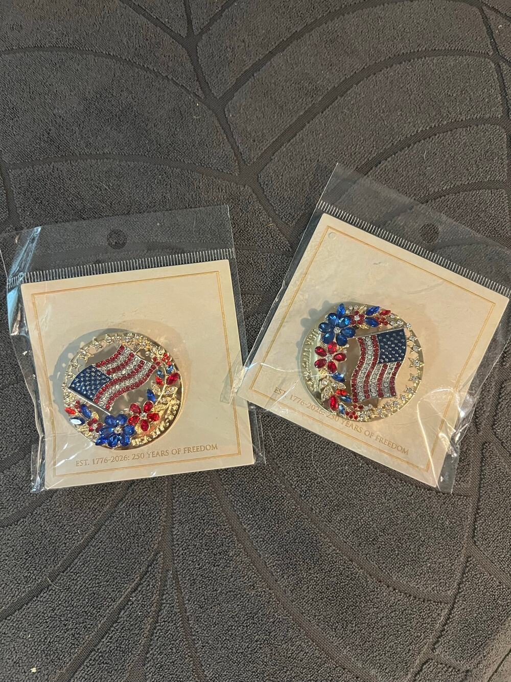 USA 250th Anniversary Commemorative Brooch Pin - 1776-2026 New-2 pack